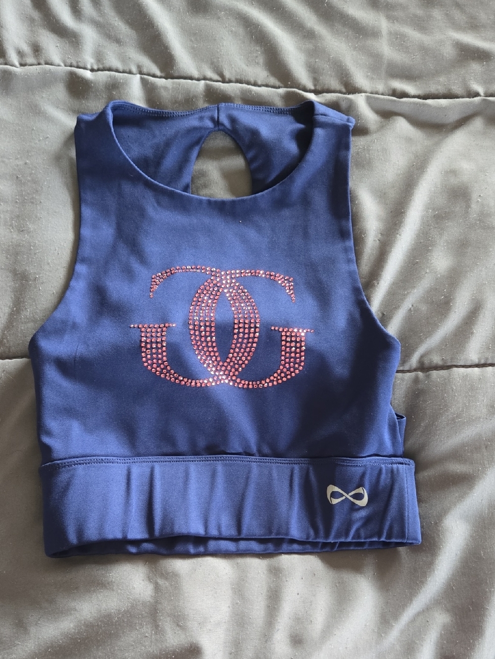 ICE Golden Girls Infinity  Navy Blue Athletic Crop Top